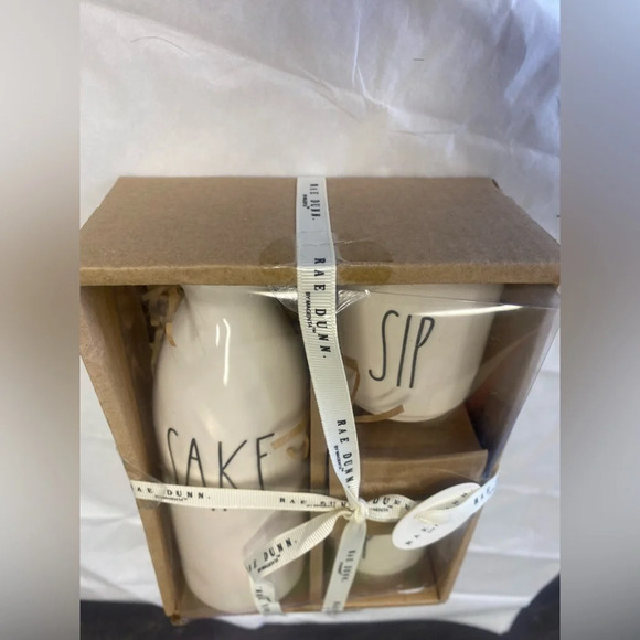 5/$20 Rae & Dunn Sake & Sip Pitcher and 2 Cups Set White Japan Hibachi Aesthetic - Picture 7 of 7